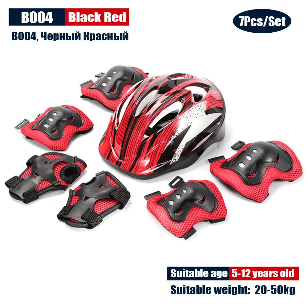 Kids Adjustable Helmet Protective Gear Set Sports Knee Elbow Wrist Pads for Children Boys Girls Bike Skateboard Scooter Roller
