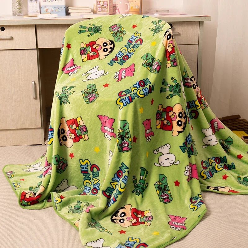 Comfortable Anime Printing Blanket Warm Flannel Blanket Crayon Shin Chan Blanket Bedspread Bedroom Sofa Bed Girl Kids Nap