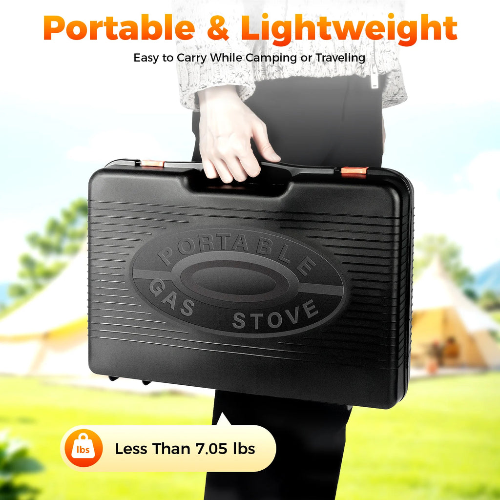 Portable Camping Grill Gas Stove, Butane Gas Burning Grill, Barbecue Grill Cooker for Ooutdoor Grilled Meat, Vegetables