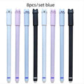 4/8/12pcs Creative Cat Erasable Gel Pens Set 0.5mm Washable Handle Magical Blue/Black Ink Erasable Refills Rod Writing Stationer