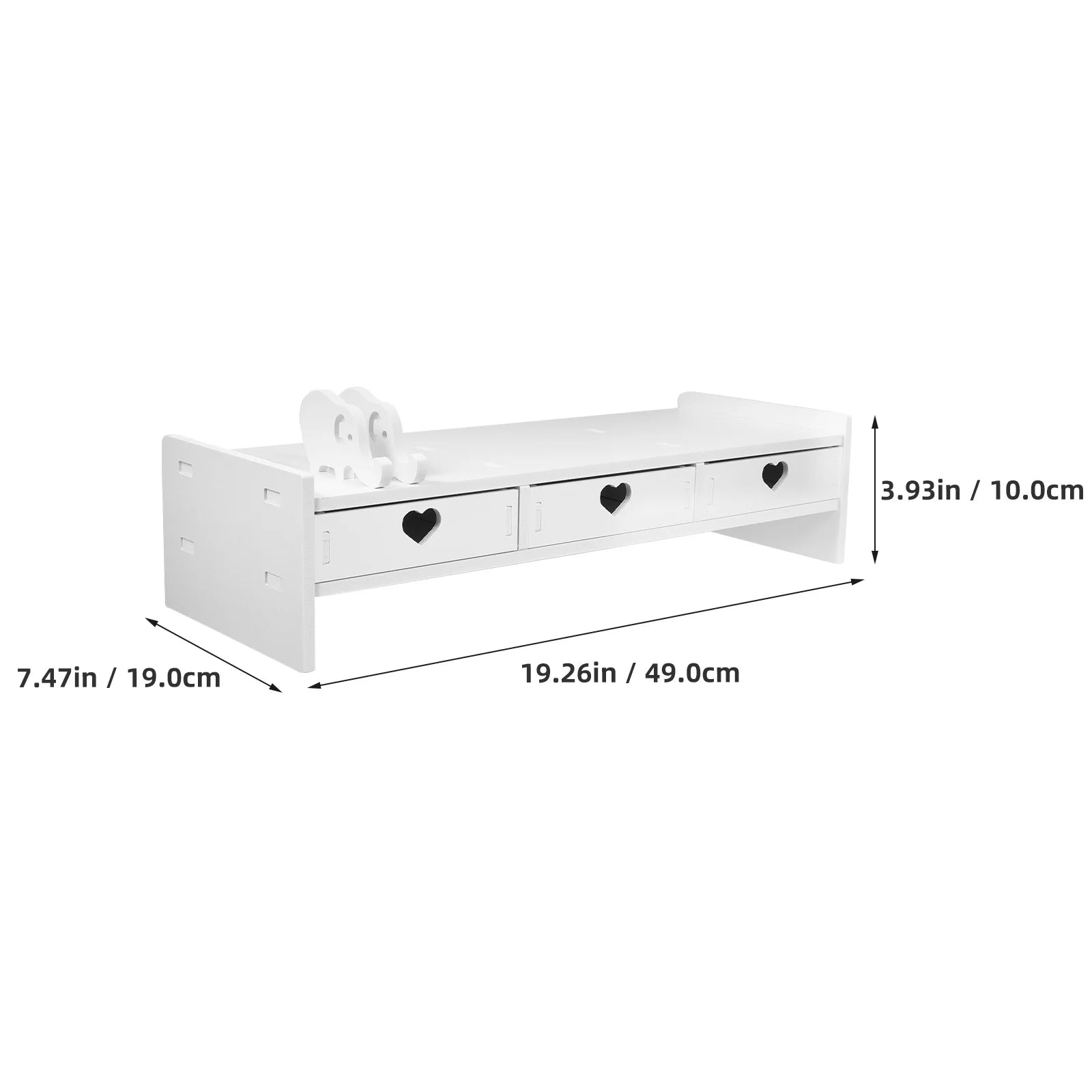 Computer Monitor Riser Keyboard Storage Desktop Organizer Drawer Type Office Desk Stand PVC Wood Plastic Composite