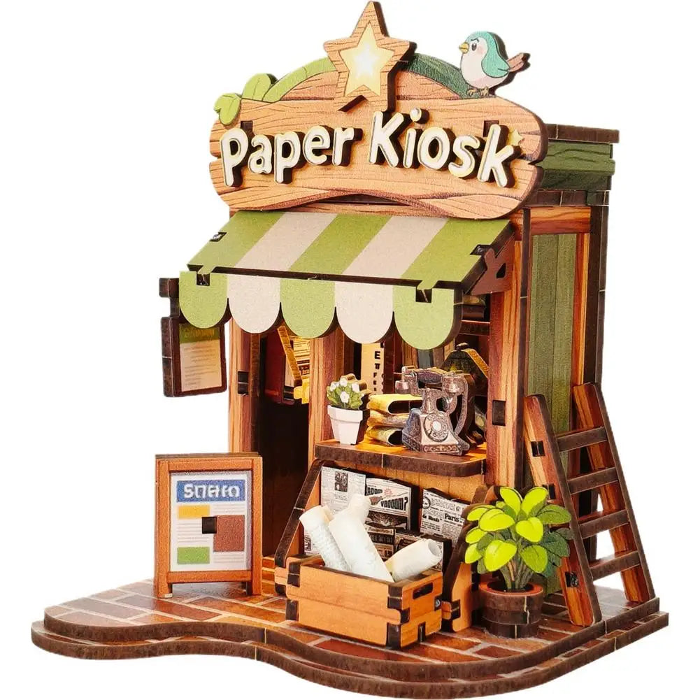 DIY Book Home Wooden Building Gift Creative Bookstore Desktop Decoration 3D Hand-assembled Building Model Highquality Furnishing