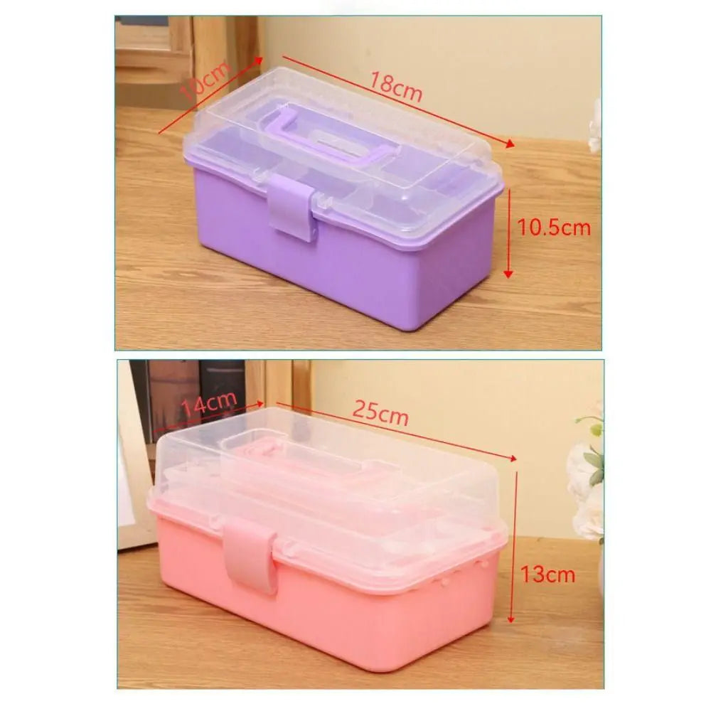 New 2/3 Layers Storage Box Large Capacity Plastic Nail Art Box Multifunctional Portable Jewelry Organizer Small Items