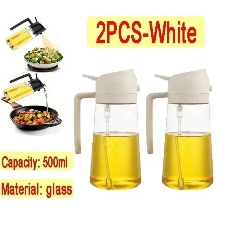 Dual Purpose Glass Oil Bottle Kitchen Spray Oil Sprayer Bottle Kitchen Oils Spray Can Leakproof Oil Spray Bottle Household