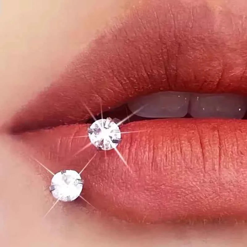 Stainless Steel Nose Ring Set With CZ Studs & Horseshoe