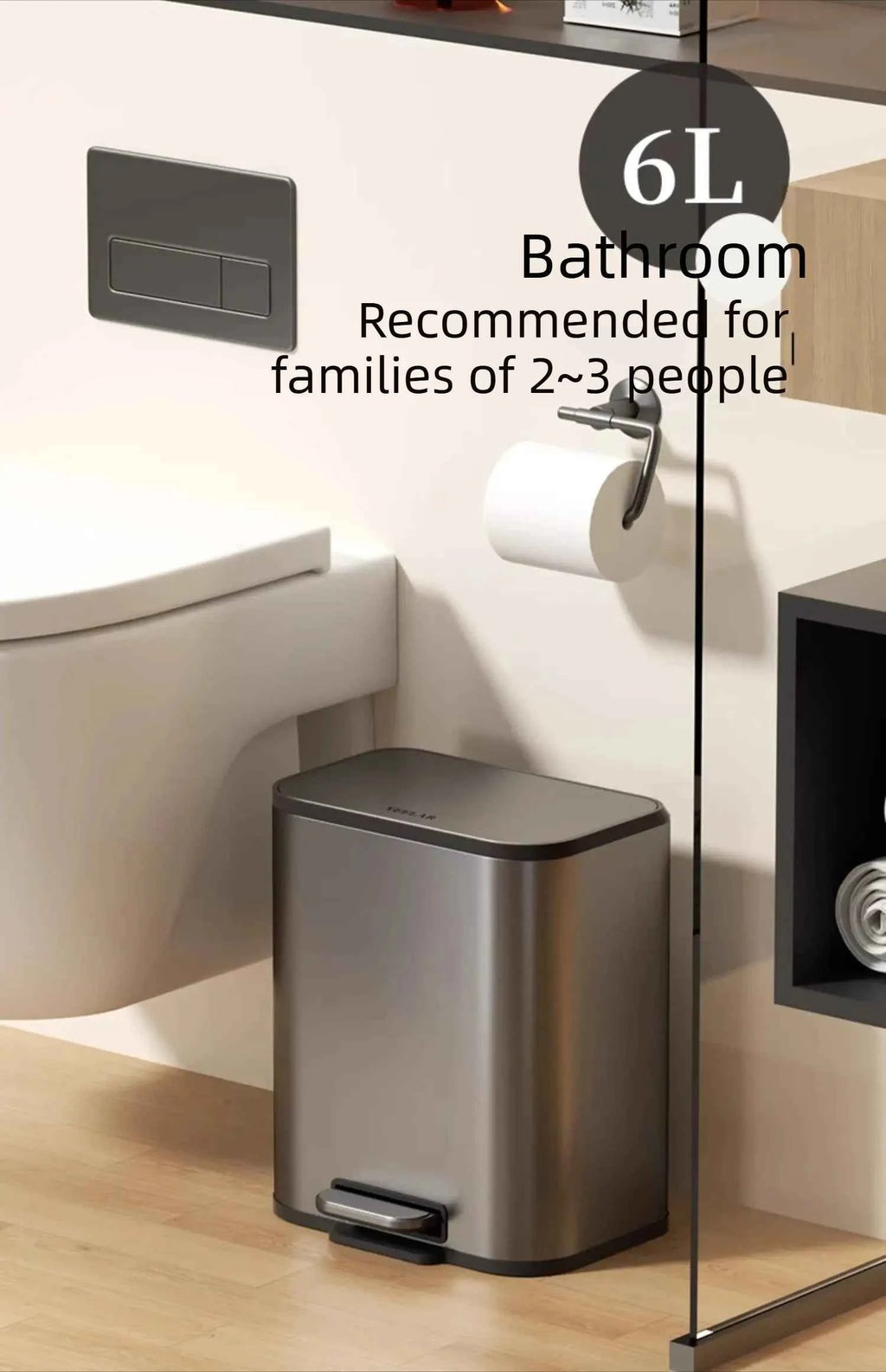 Kitchen Bin Large Large Capacity New Household Living Room Light Luxury High-grade Stainless Steel Italian Style Furniture