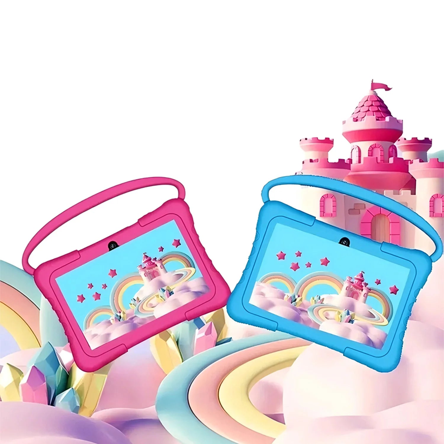 7 Inch Kid Tablet Android 13 Quad Core 4GB RAM 64GB ROM 4000mAh WiFi Bluetooth Children's Gift Kids Software with Silicone Case
