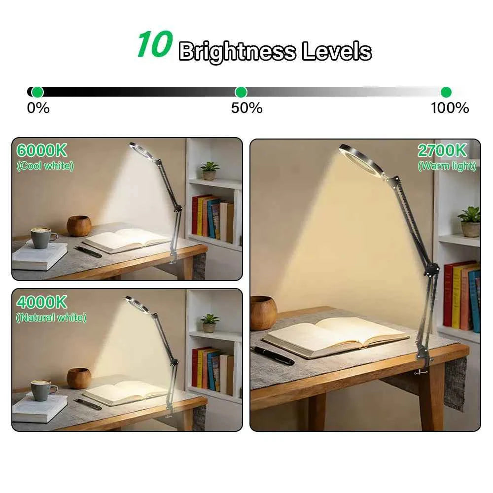 72LED 8X/10X NEW Illuminated Magnifier USB 3 Colors LED Magnifying Glass for Soldering Iron Repair/Table Lamp/Skincare Beauty