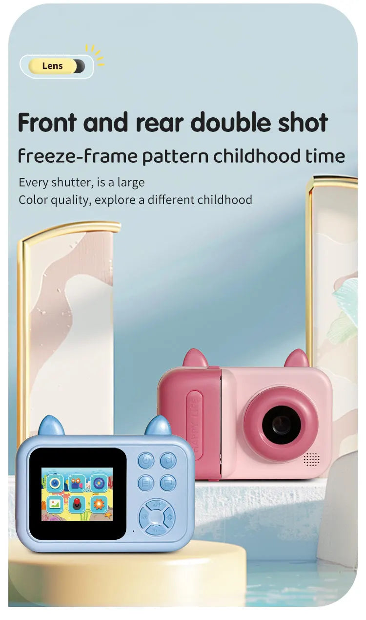 Kids' Camera Set, Instant Print Camera with Printing Function, Print Pictures, Portable Multi-Function Photo Printer Camera