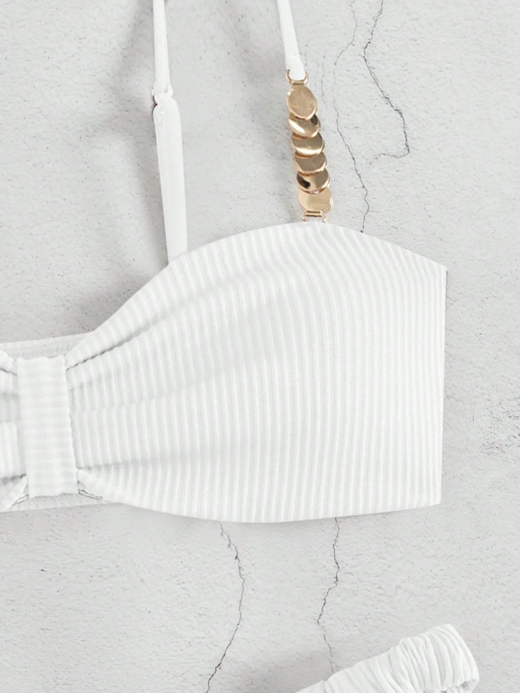 Sexy Front Bow Push Up Bikini Set 2026 Women Metal Strap Hollow Out Bra Pleate Thong Swimsuit Summer Bathing Suit White Swimwear