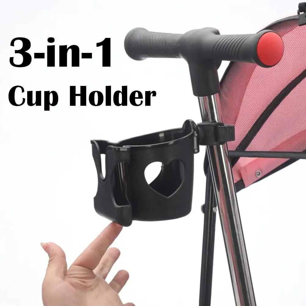 2-in-1 Baby Stroller Cup Holder Phone Holder Multifunctional Universal Infant Bottle Holder Stroller Accessories Cup Holder