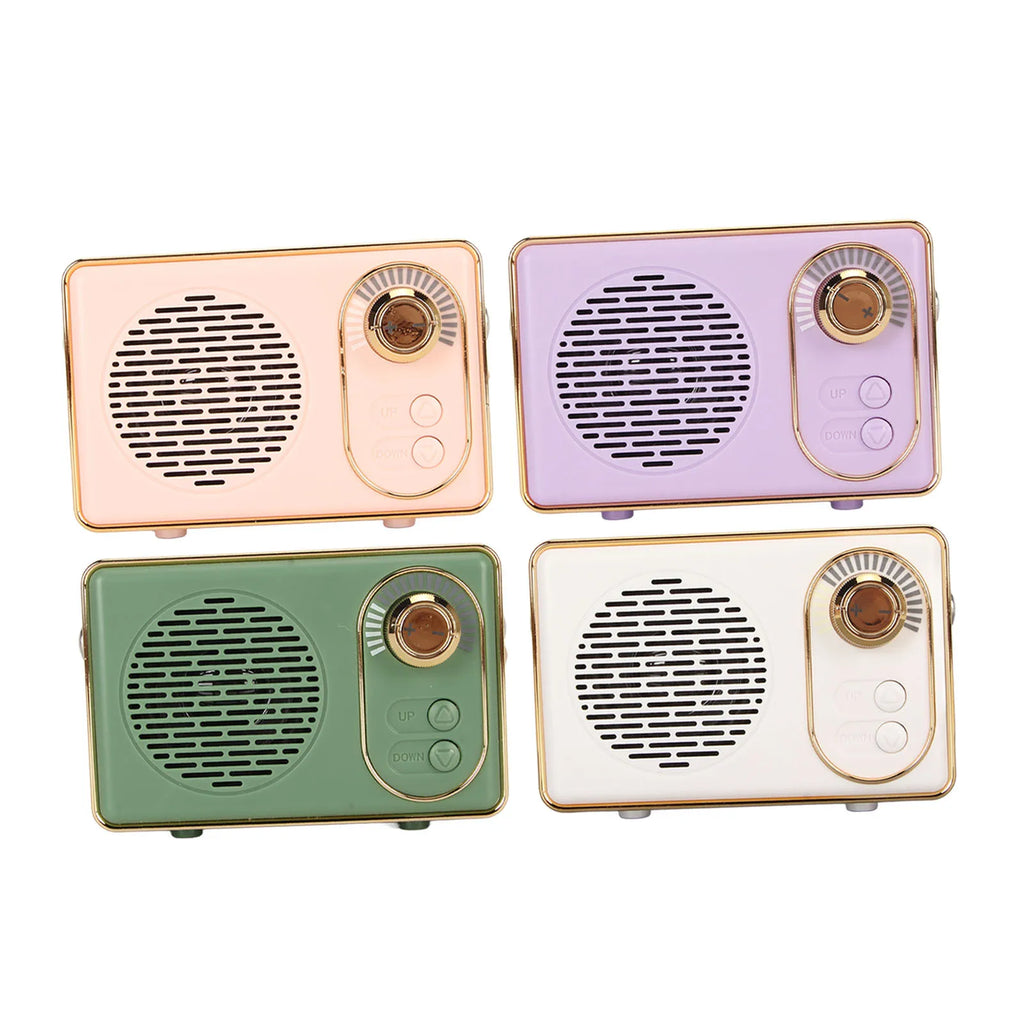 Retro Bluetooth 5.0 Speaker Classic Mini Bluetooth Speaker Supports TF/AUX/USB Ports Rechargeable MP3 Player Camping Party Gift
