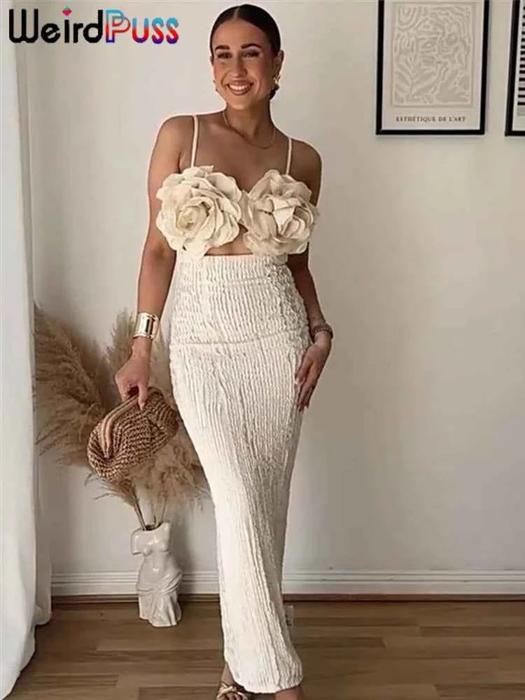 Weird Puss Patchwork Appliques Dress Women Sleeveless Sexy Backless 2025 Spring Summer Vacation Beach Stretch Party Long Bodycon