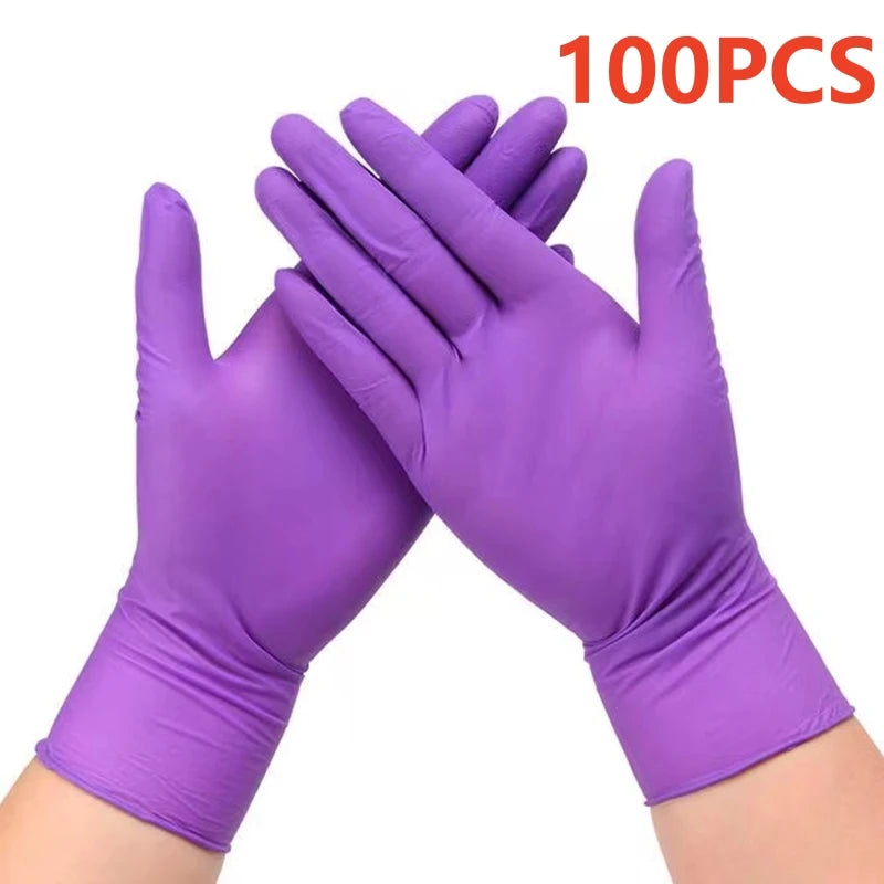 Purple 100PCS Color Fuchsia Nitrile Disposable Gloves – Powder & Latex Free