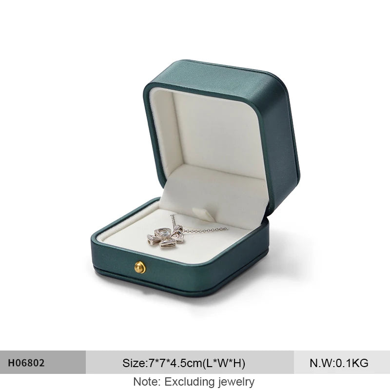Oirlv Leather Jewelry Ring Box Jewelry Organizer Necklace Pendant Bracelet Long Chain Storage Box Packaging Gift Box for Wedding