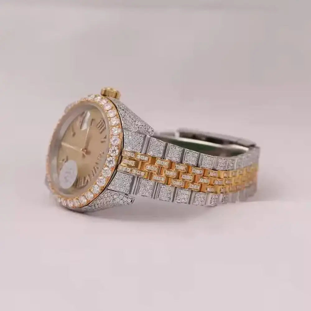 Fancy Vvs1 Men's  Hip Hop Bust Down Iced Out Moissanite Watch Best selling Wholesale Price and Free Shipping Luxury Watch
