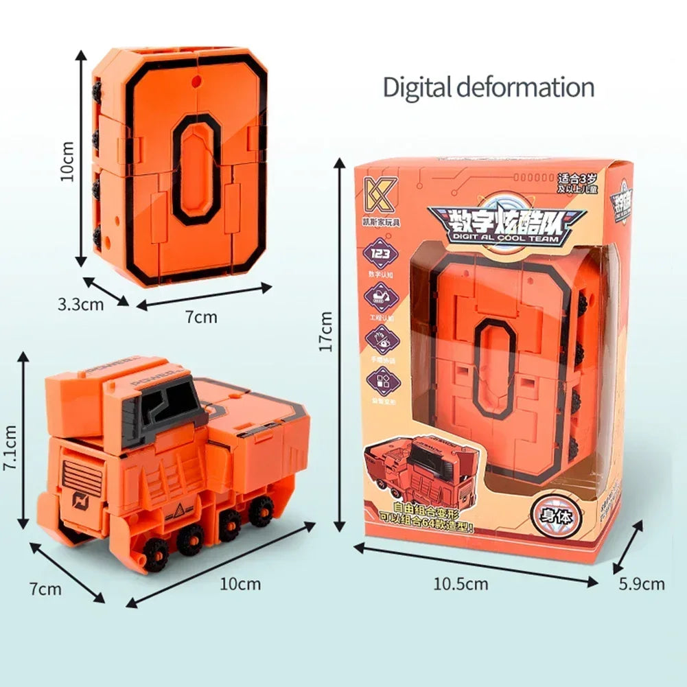 Kids Educational Deformation Toys: Digital Number Bots & Tank Warrior Transformation Robots