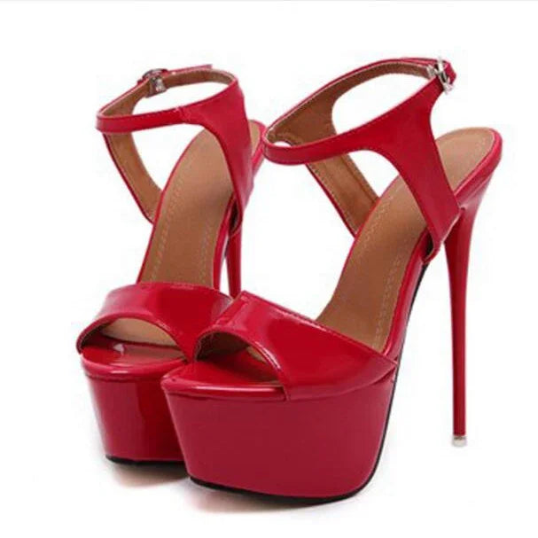 Aneikeh Big Shoe Size 41 42 43 44 45 46 16CM High Heels Sandals Summer Sexy Open Toe Party Dress Platform Gladiator Women Shoes