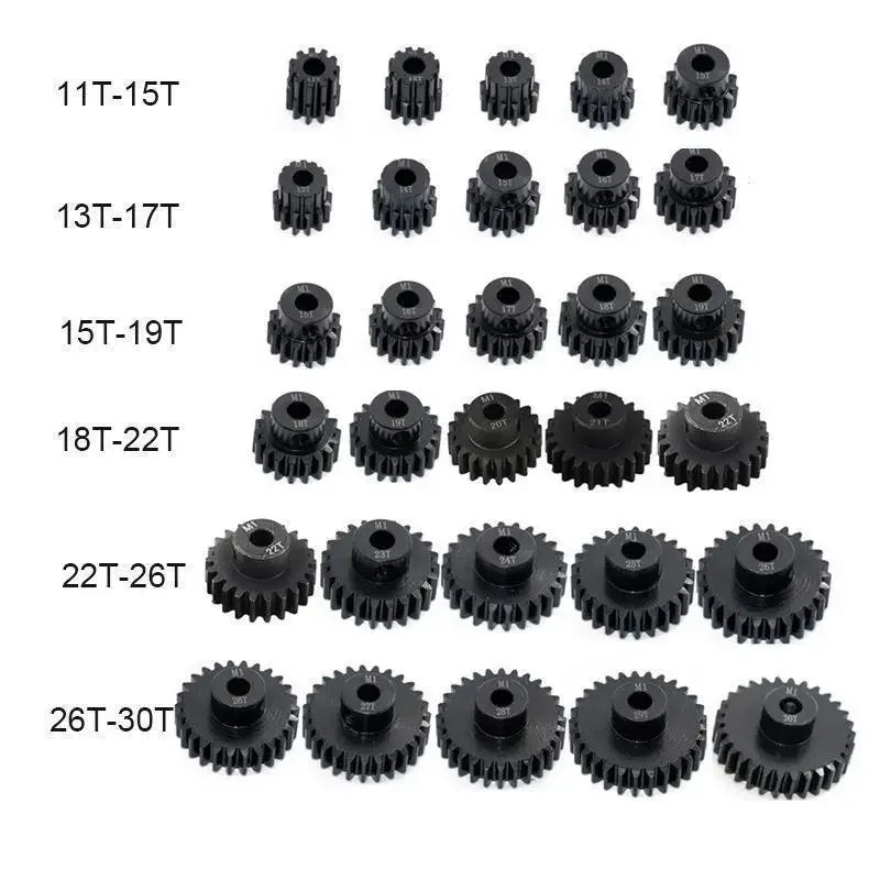 1/5PCS Metal Steel M1 Pinion Gear Sets 21T 22T 23T 24T 25T 5mm Shaft Motor Gears with Hex Key for 1/10 RC Brushless Brush Motor