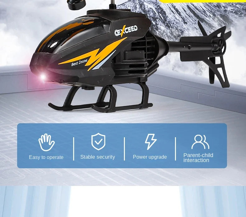 RC Helicopter 2CH Induction Remote Control Floating Airplane Gesture Control Aircraft Suspension Quadcopter with LED Kid Gift