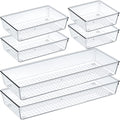 88/6/9Transparent Plastic Drawer Storage Set, Bathroom Drawer Storage Tray Storage Box, Suitable for Makeup Vanity, Kitchen Gadg