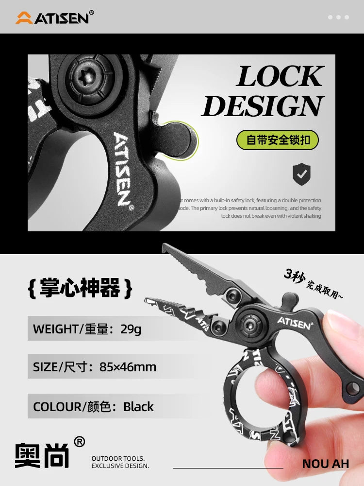 Outdoor fishing tools aluminum alloy fishing pliers sharp cutting mini easy to carry fishing tools Lure fishing pliers