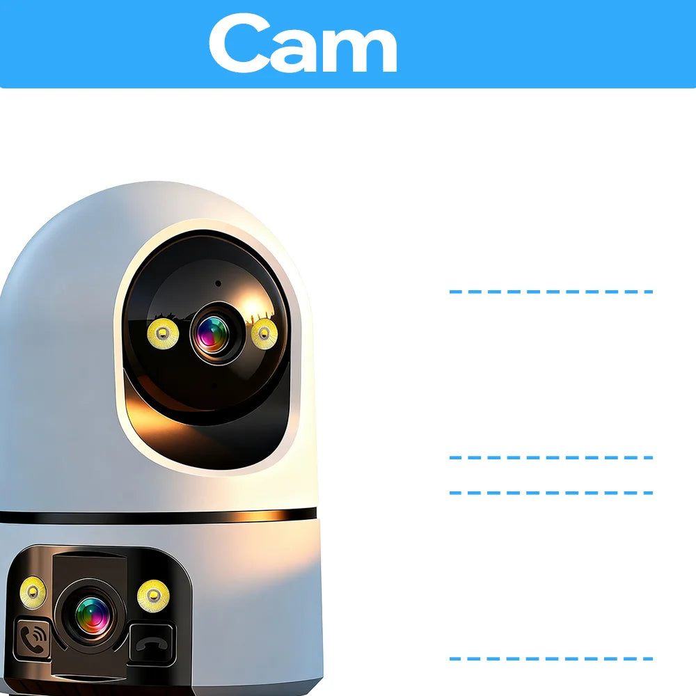 New 10MP 5K HD Clear WiFi Baby monito Dual Screen Video Call PTZ Night View Pet Camera Home Surveillance Cam Monior