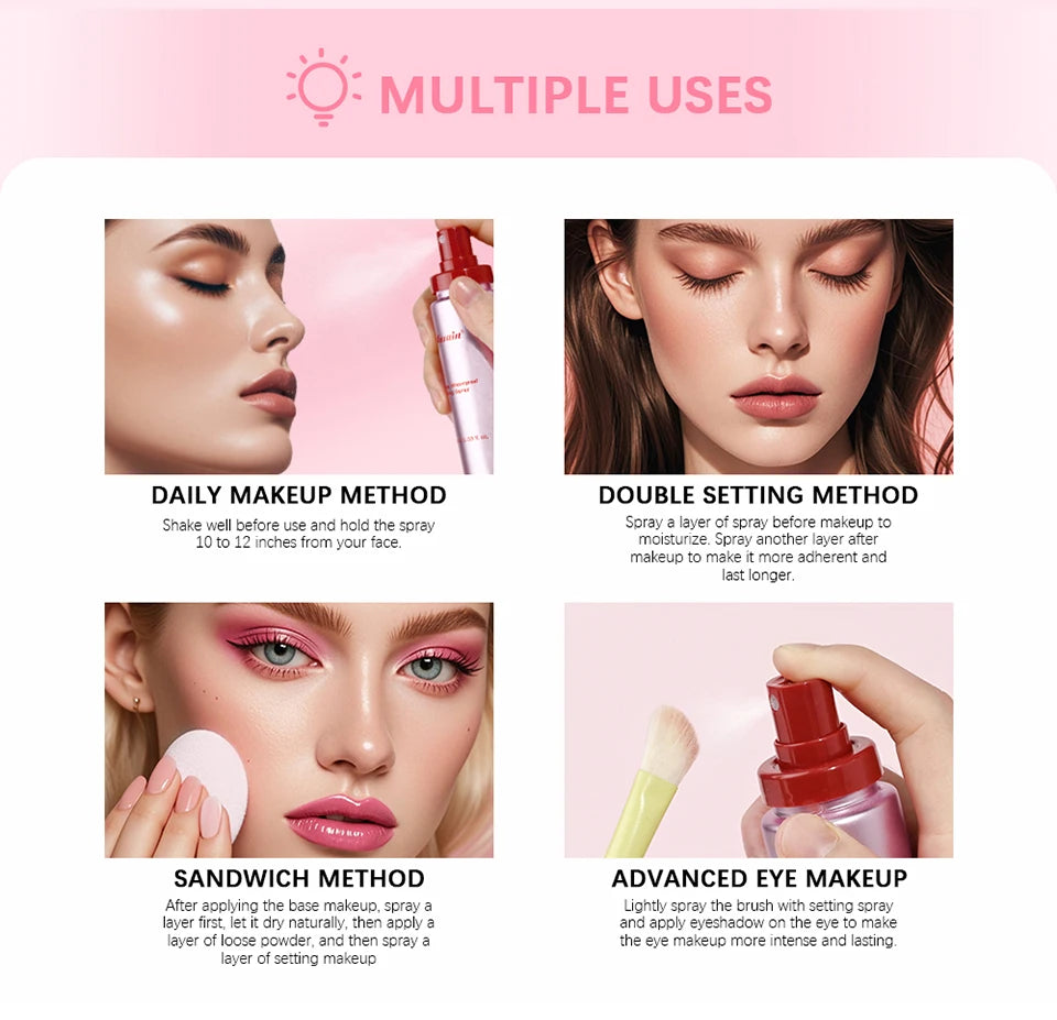Mattifying Oil Control Setting Spray Waterproof Anti-sweat Quick Fix Makeup Spray Portable Matte Base Makeup Fixer