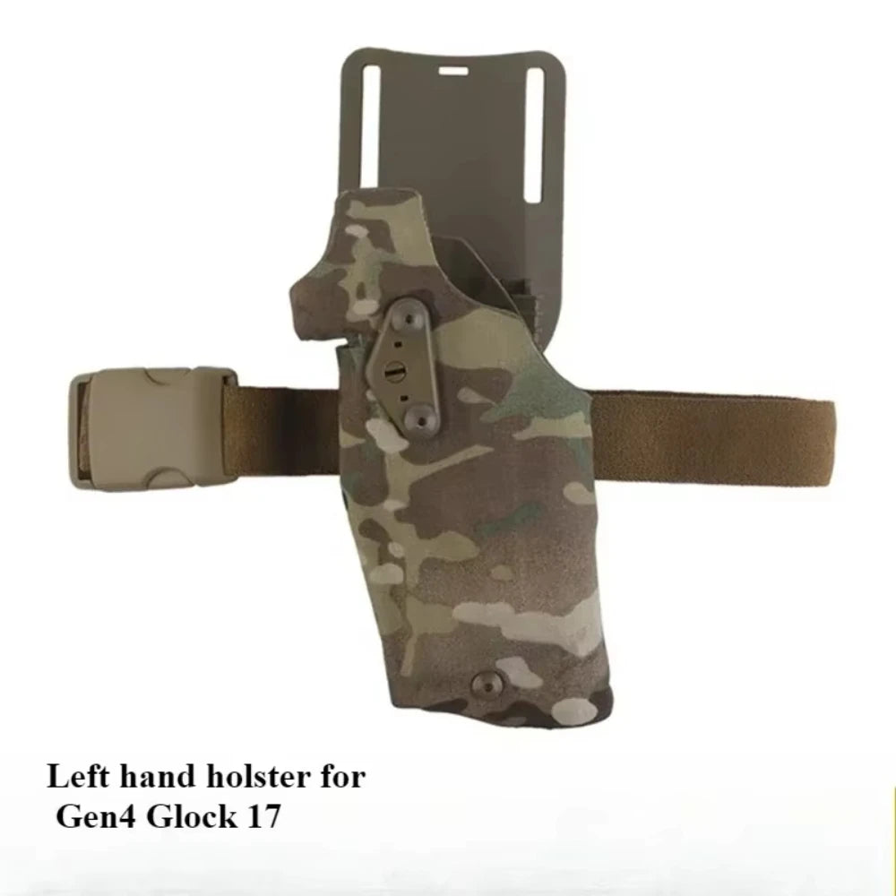 Tactical Gun Holster Glock17 Gen4 with X300 X300U Flashlight Quick Release Drop Leg Holsters Right Left Hand Pistol Gun Carry