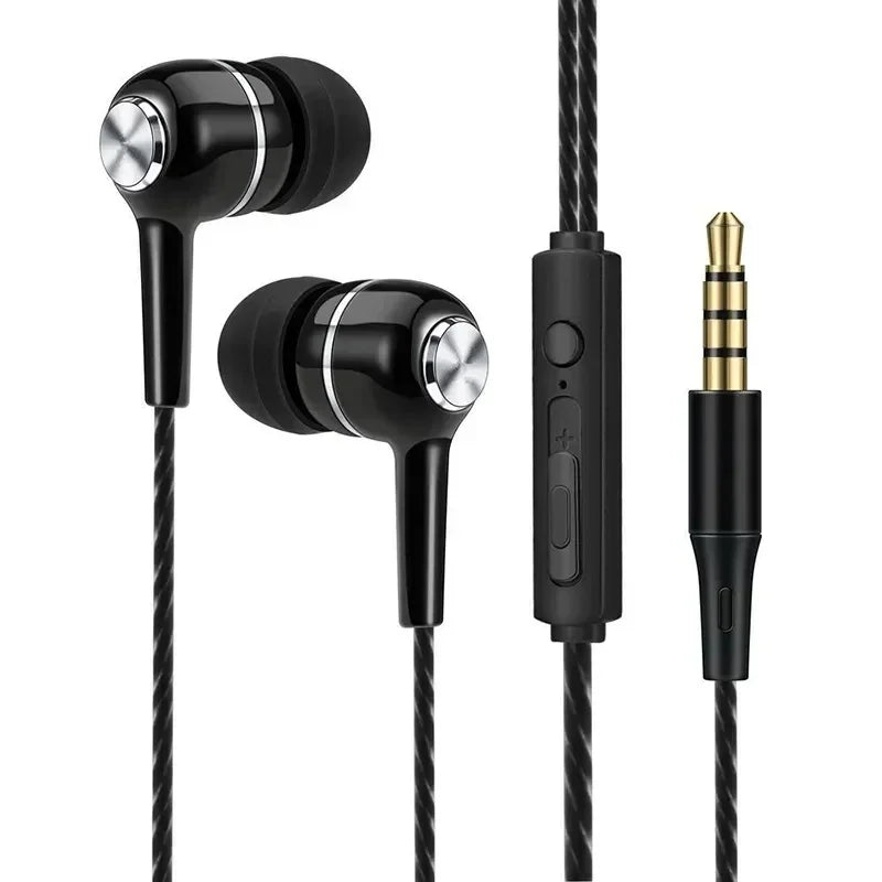 3.5mm In-Ear Wired Earphones With Mic – Heavy Bass