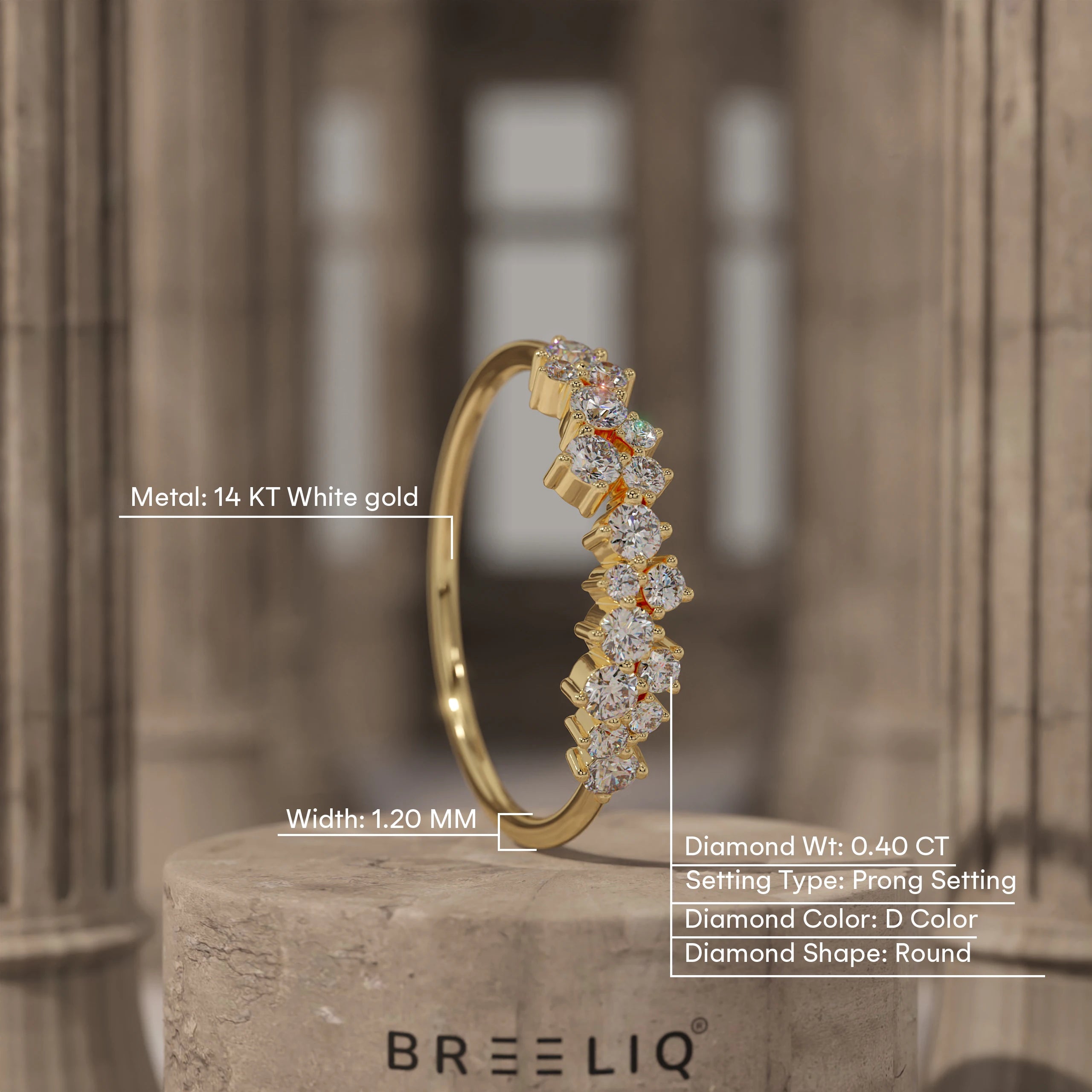 Floral Cluster Diamond Crown Ring 14K Solid Gold Multi Stone Round Diamond Statement Band Elegant Anniversary Jewelry for Women