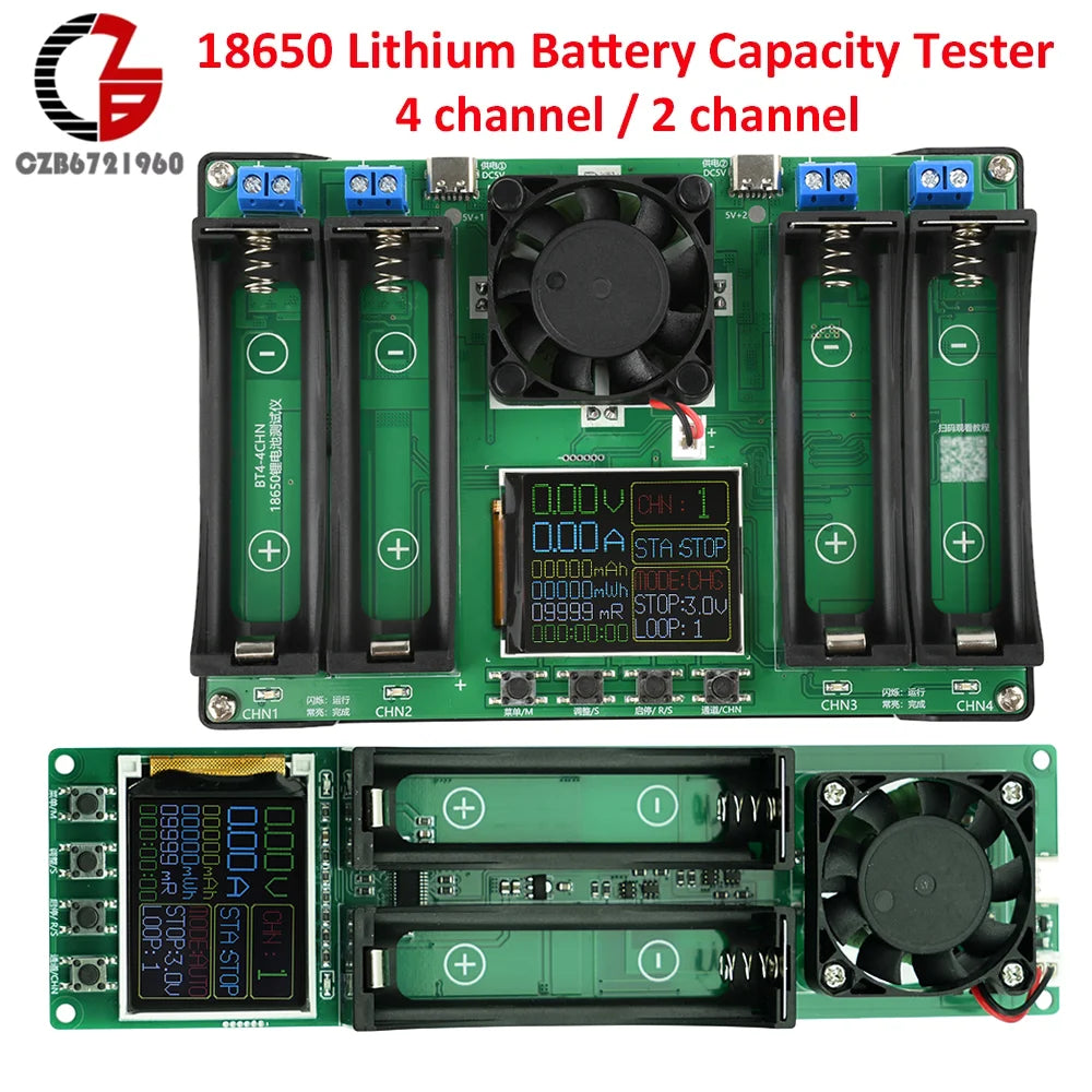 18650 Lithium Battery Capacity Tester MAh MWh Internal Resistance Tester Auto Charging and Discharging Module Power Detector