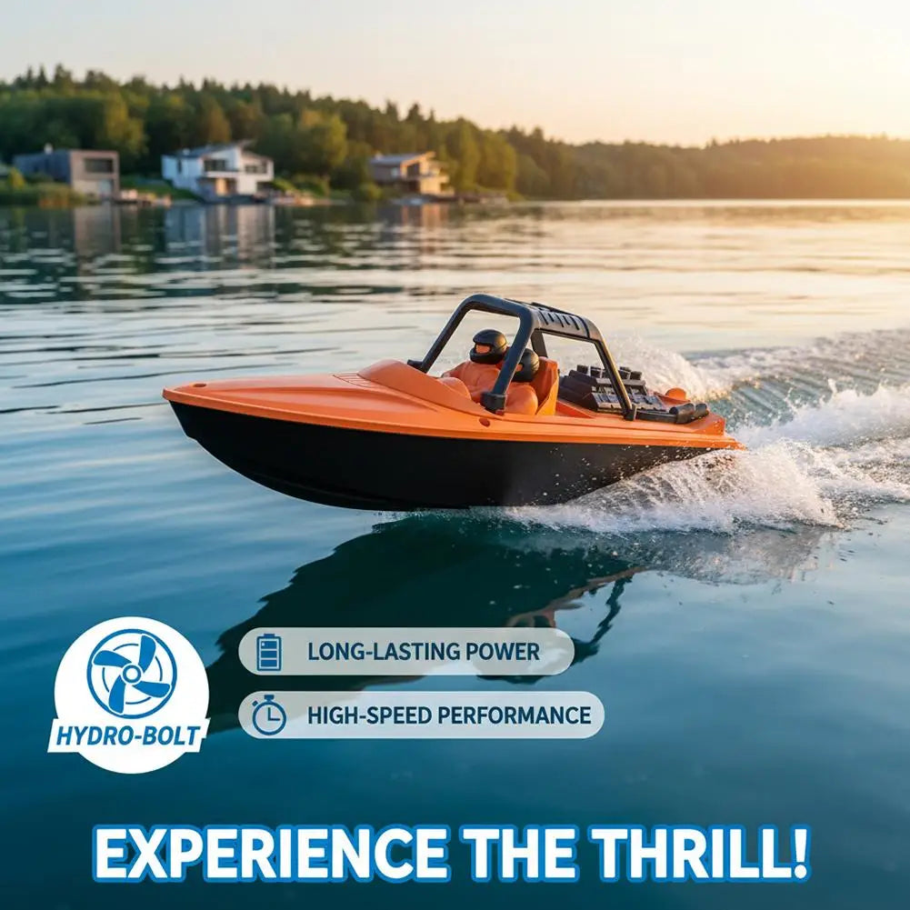 RC Speed Boat Toy Waterproof Remote Control Boat Electric Racing Yacht Pool Lake Water Toy for Kids Adults Outdoor Gift