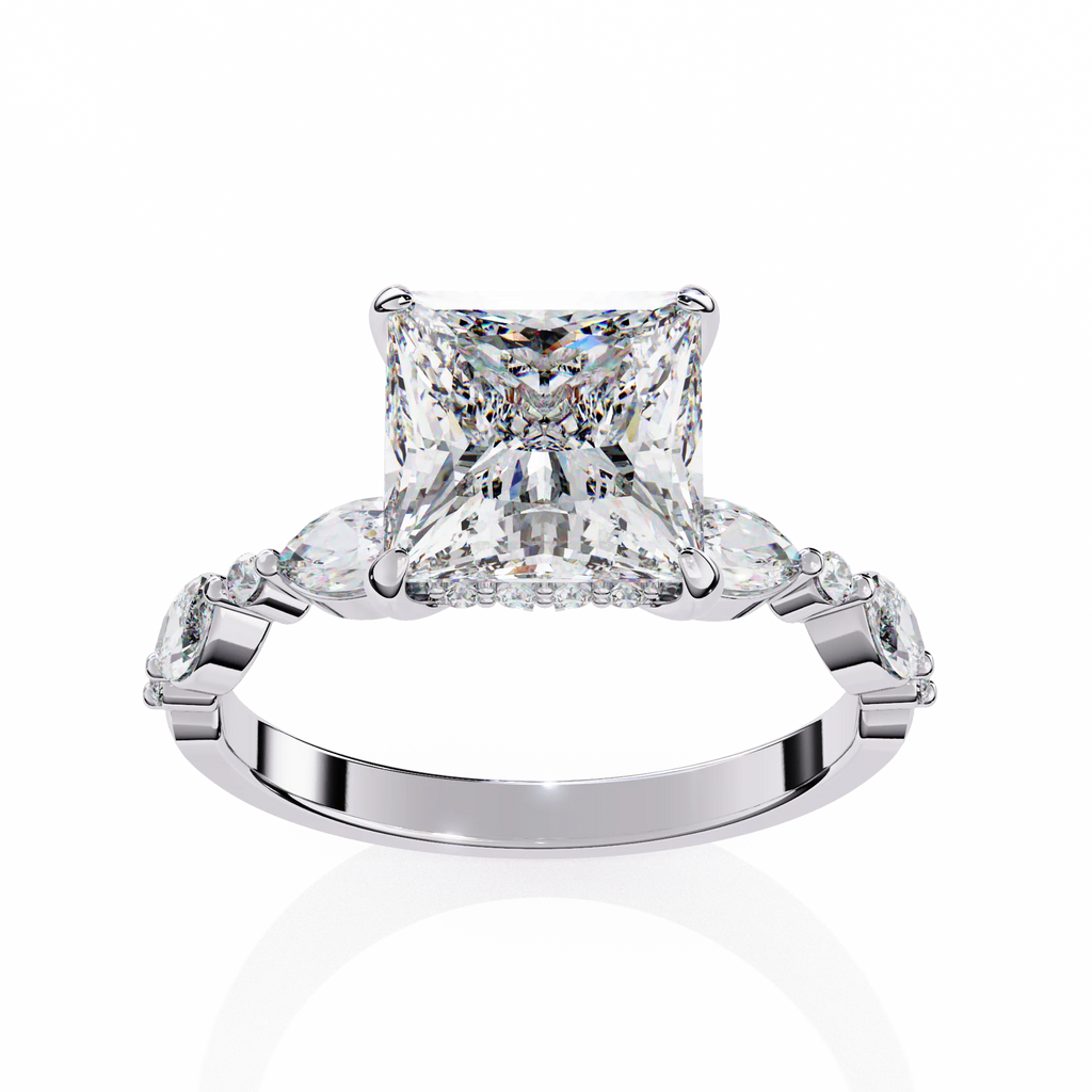 2.0 Carat Lab-Grown Princess Cut Diamond Ring Trending Classic 14K Yellow Gold Engagement & Wedding Jewelry eternity vermeil
