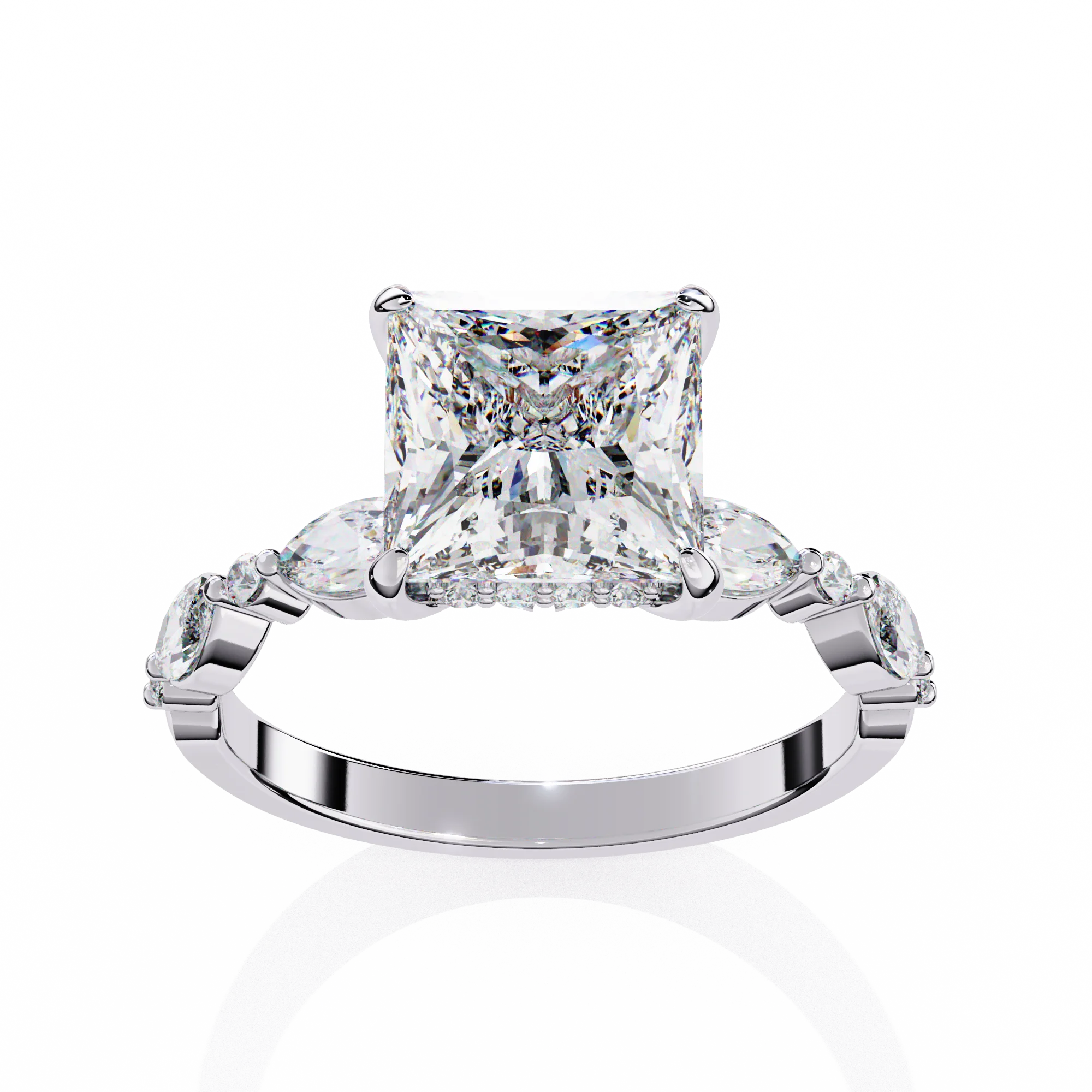 2.0 Carat Lab-Grown Princess Cut Diamond Ring Trending Classic 14K Yellow Gold Engagement & Wedding Jewelry eternity vermeil