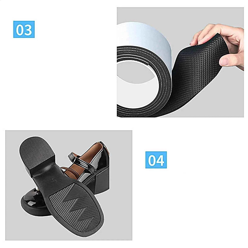Anti Slip Shoe Grips Self-Adhesive Noise Reduction Tape Shoe Bottom Protector for Offices School Hospital High Heels Boots
