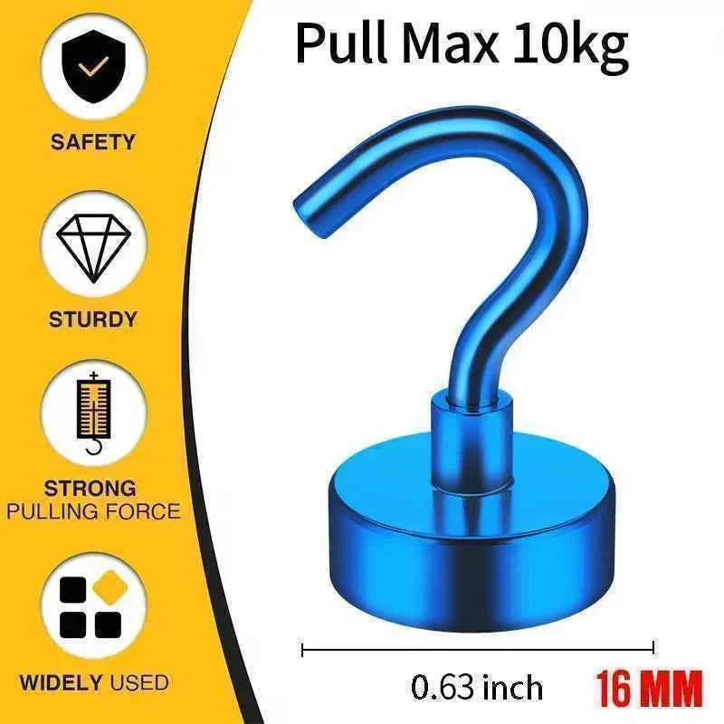 3/6Pcs Magnetic Hooks Heavy Duty, 25 LBS Strong Magnets with Metal Hooks for Refrigerator, Kitchen, Workplace
