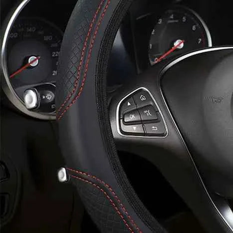 The car steering wheel cover has no inner ring Steering Wheel Cover Anti Slip Breathable  Cover Universal Microfiber Leather