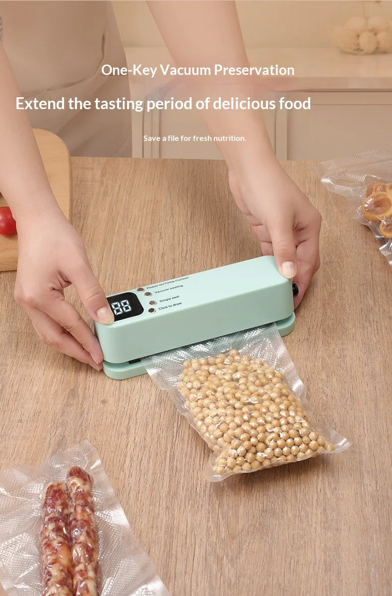 HOMEFISH Mini Wireless Rechargeable Vacuum Sealing Machine Household Food Bag Plastic Sealing Kitchen Packaging Device