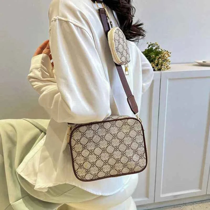 Vintage Pattern Crossbody Bags for Women Shoulder Shell Bag Trend Small Purse and Handbag Luxury Designer Female Square Bag