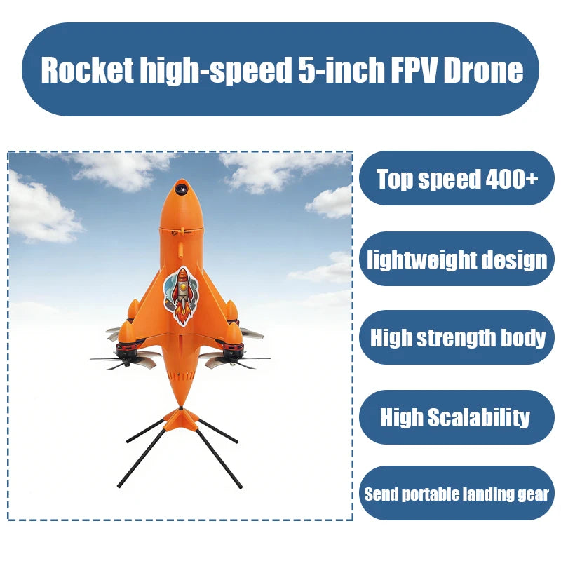 B-CUBE Rocket 5inch FPV Frame Kit Carbon Fiber Racing Drone Quadcopter Freestyle INAV Beatflight F745 H743 Flight Control