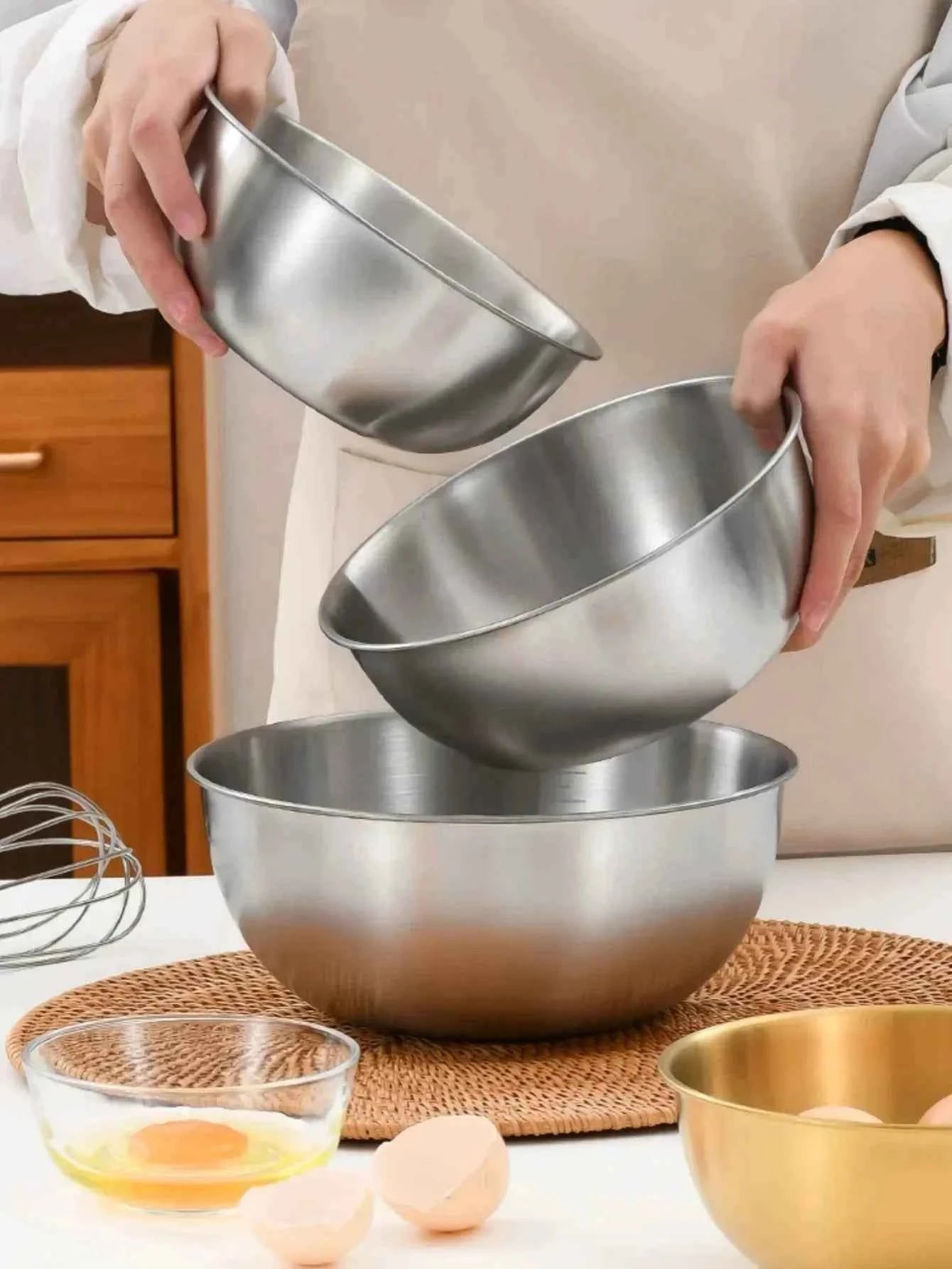 Clearance_Multi Functional Stainless Steel Vegetable Bowl, Egg Mixing Bowl, Drain Basket, Soup Basin, Kitchen Cooking And Storag