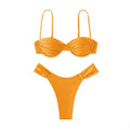 New Hot Sale Sexy Women Push-up Padded Bra Bikini Set Pleated Swimsuit Swimwear Swimming Beach Bathing Costume Bikini Set