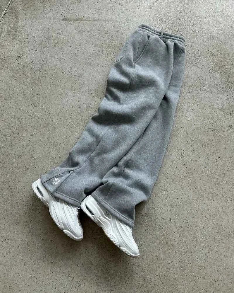 Y2K Retro Straight Pants Tracksuit Streetwear Pants Personalized Pant Leg Zipper Embroidery  Hip Hop Casual Joggers Men Pants