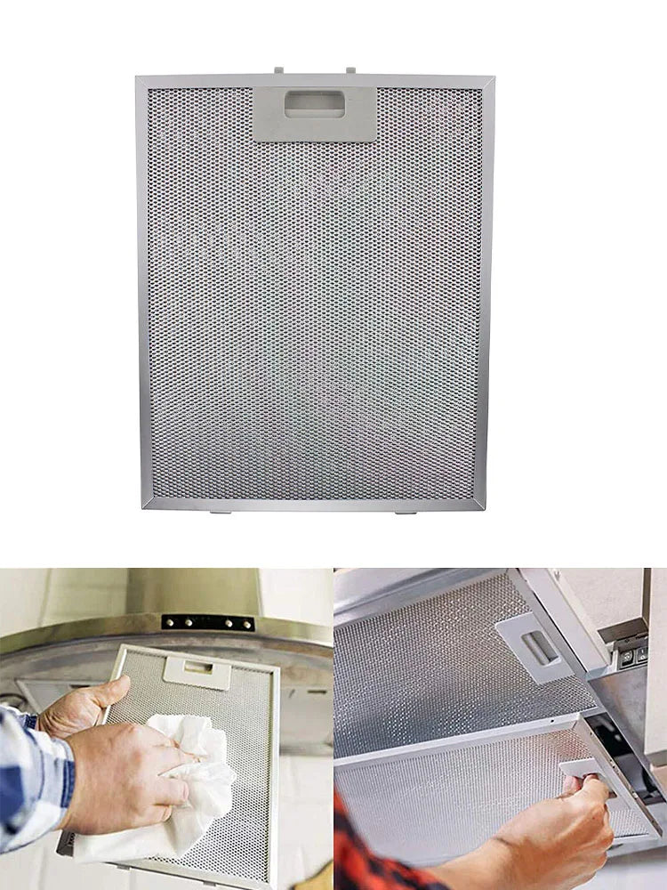 1 Pcs Silver Cooker Hood  Filters Metal Mesh Extractor Vent  Filter 305x267x9mm Silver Hoods Oil Filter  Range Hood Accessories