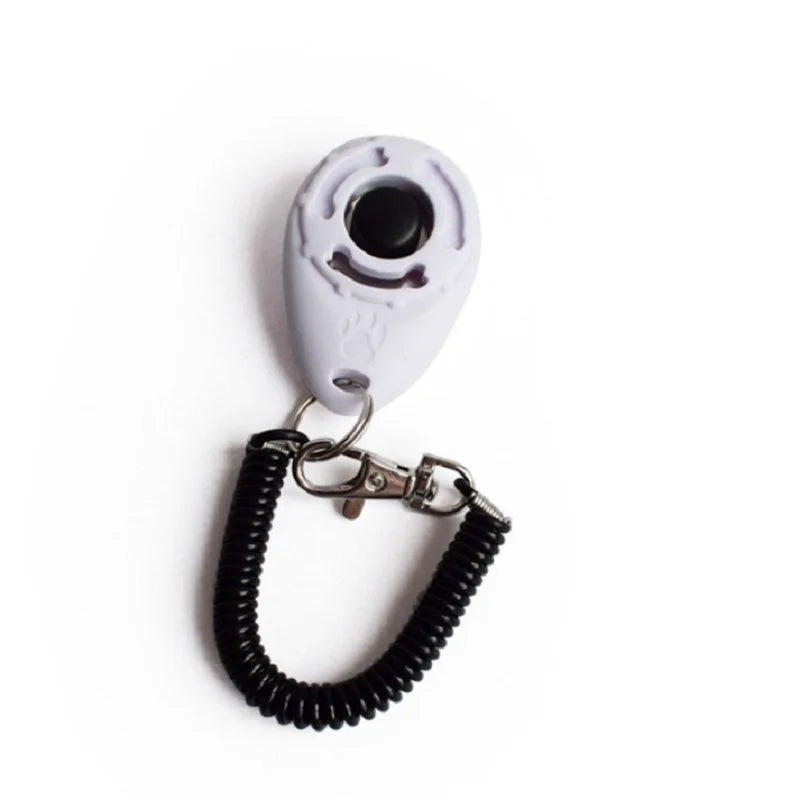 White Color Pet Training Clicker with Wrist Strap for Dogs and Cats