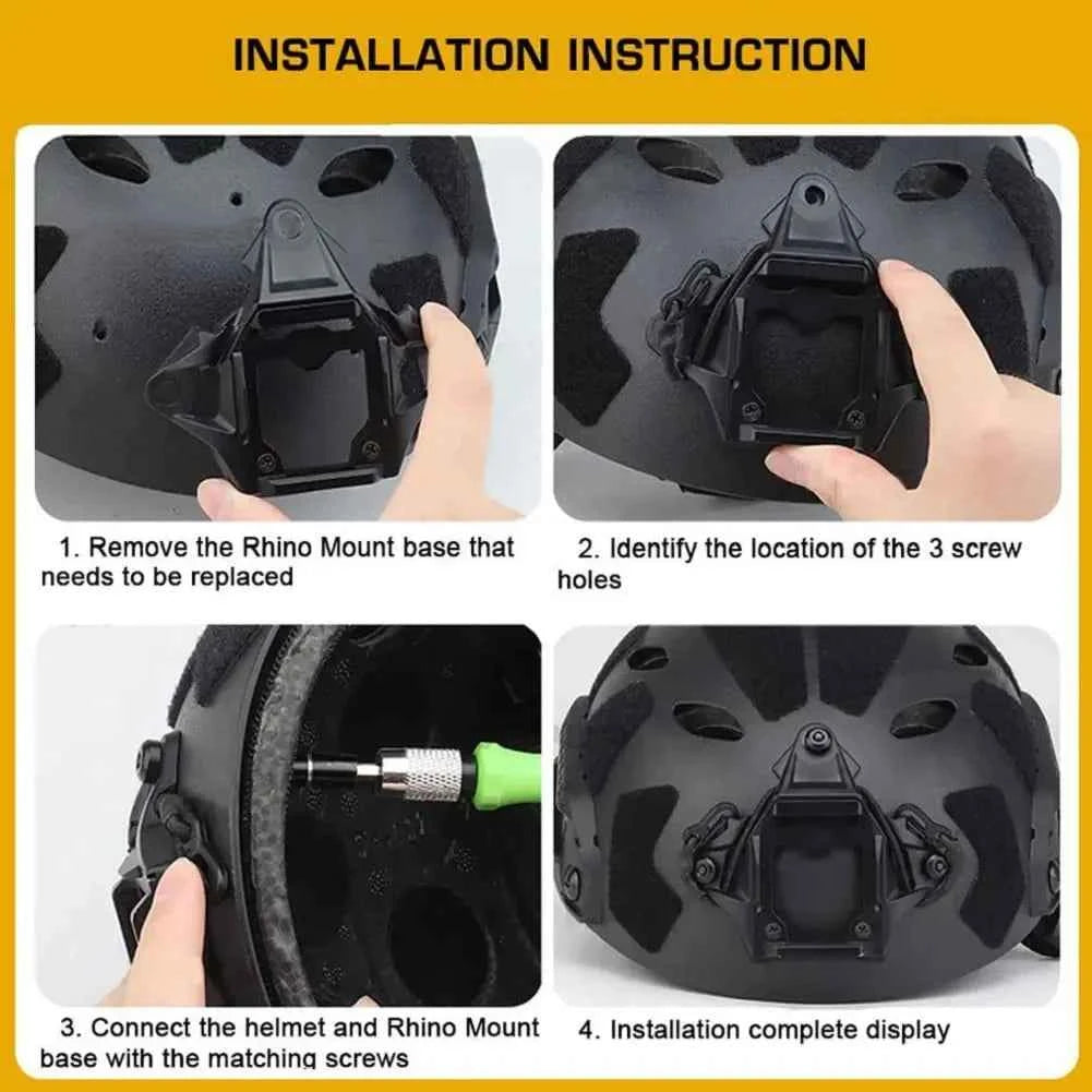 BOOIU Tactical Helmet Mount Adapter Night Vision Aluminum Alloy NVG Helmet Bracket Accessories for FAST Helmet with Hook Rope