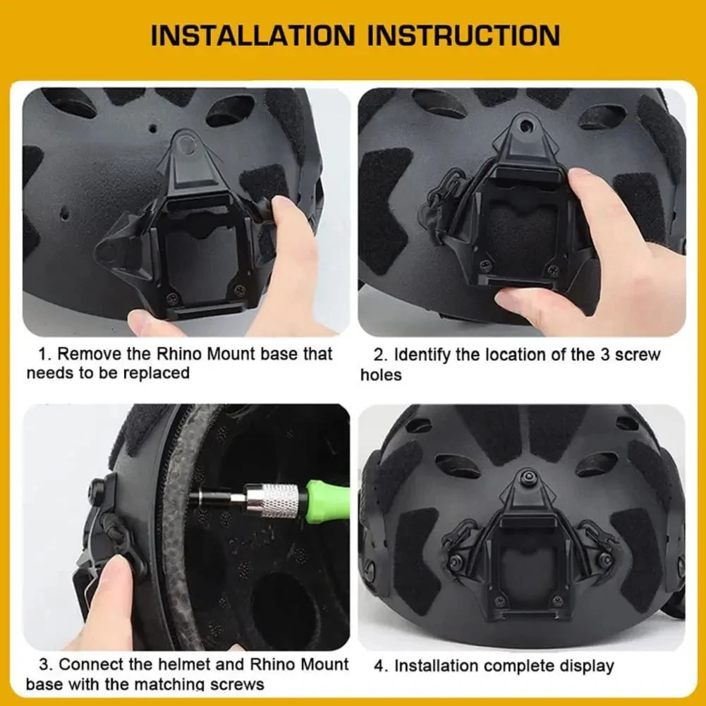 BOOIU Tactical Helmet Mount Adapter Night Vision Aluminum Alloy NVG Helmet Bracket Accessories for FAST Helmet with Hook Rope