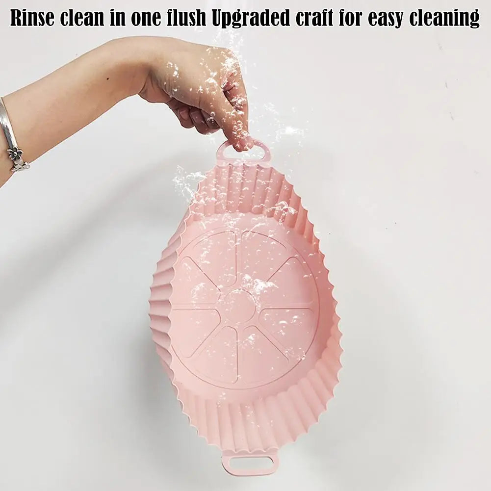 Air Fryer Silicone Liners Air Fryer Silicone Pot Reusable Silicone Air Fryer Liners Food Safe Non Stick Air-Fryer Accessories