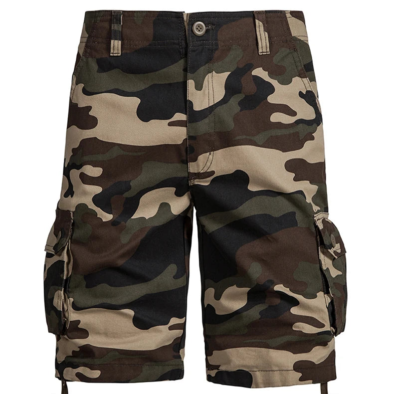Tactical Cargo Shorts Men Camo Joggers Shorts Casual Outdoor Sports Half Pants Pocket Cotton Breathable Cargo Shorts
